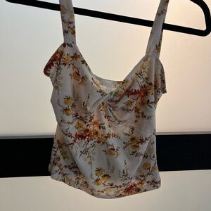 Leith Floral Camisole Top - Cream and Orange